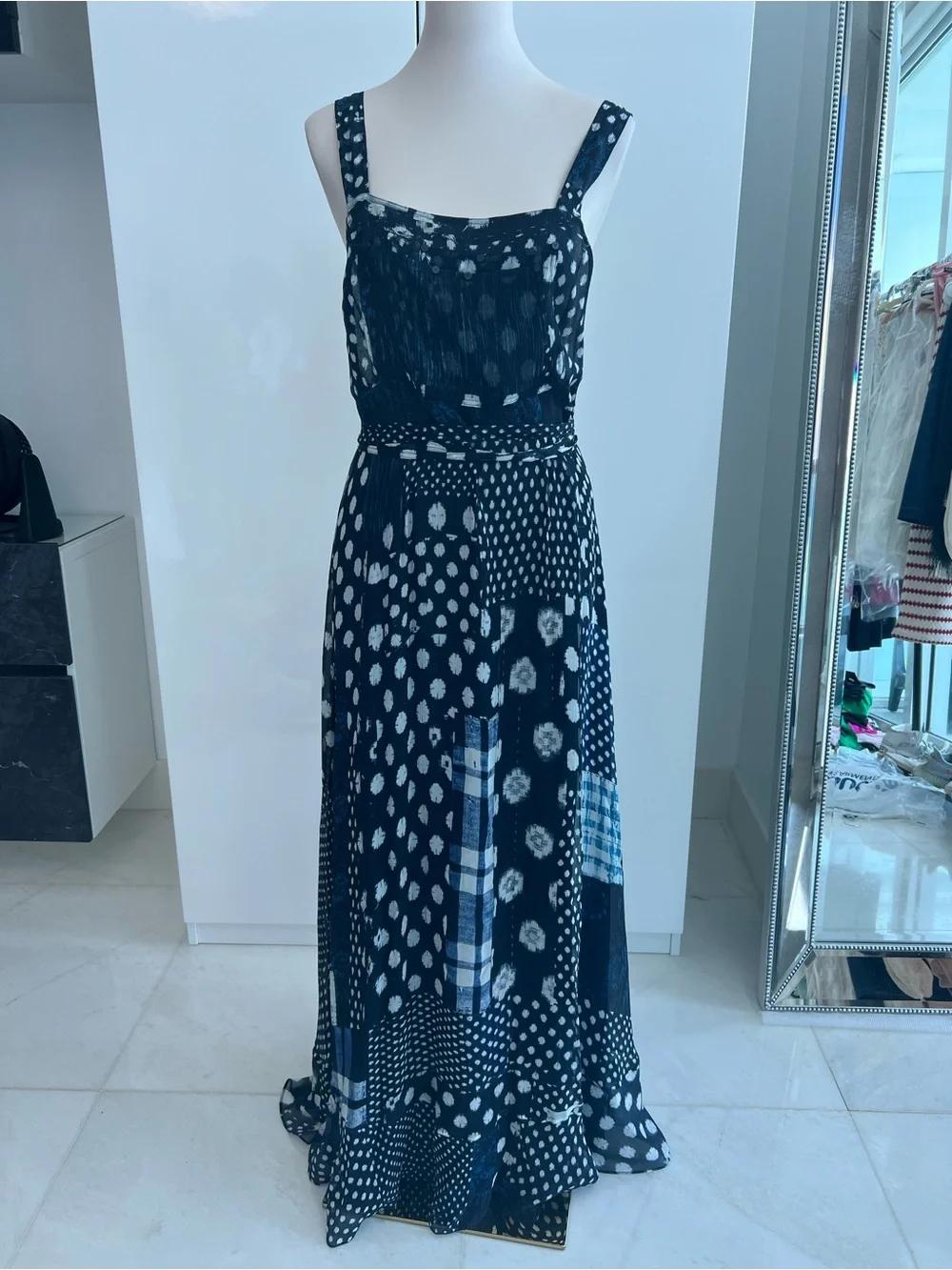 Diane Von Furstenberg DVF Chiffon Apron Maxi Dress Size 6 Resort 2016 - Picture 1 of 4